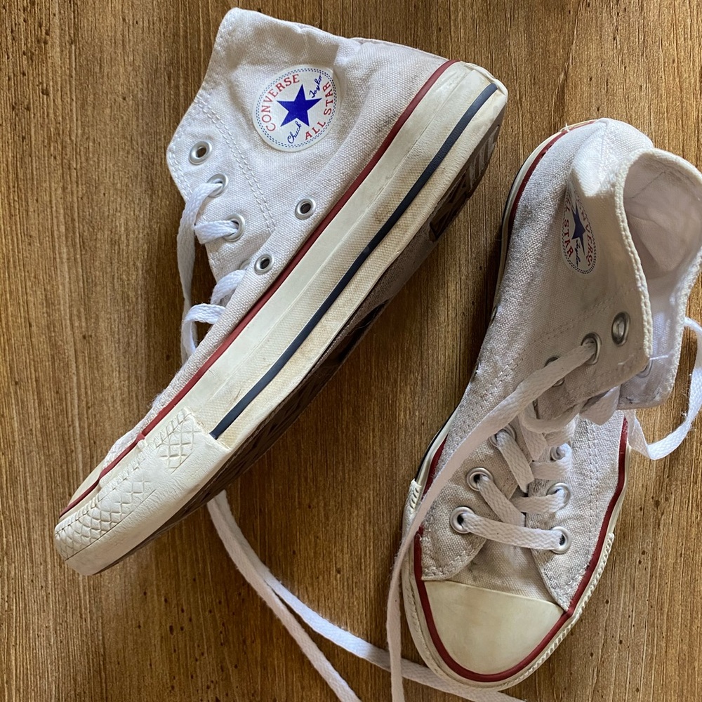 White converse high tops